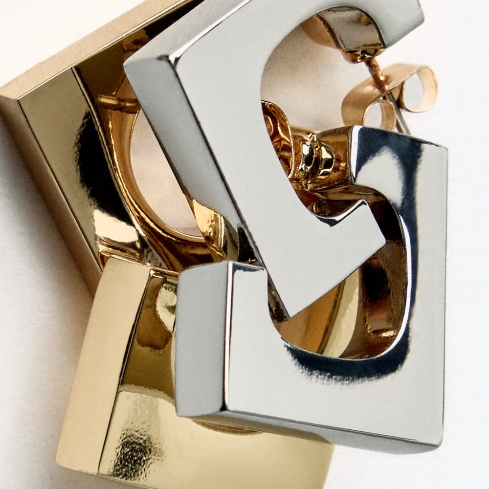 Zara double square earrings.